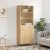 Image de Buffet Haut Chêne Sonoma 69,5x34x180 Cm Bois D'ingénierie Vidaxl