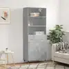 Image de Buffet Haut Gris Béton 69,5x34x180 Cm Bois D'ingénierie Vidaxl