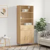 Image de Buffet Haut Chêne Sonoma 69,5x34x180 Cm Bois D'ingénierie Vidaxl