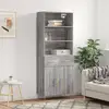 Image de Buffet Haut Sonoma Gris 69,5x34x180 Cm Bois D'ingénierie Vidaxl