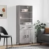 Image de Buffet Haut Sonoma Gris 69,5x34x180 Cm Bois D'ingénierie Vidaxl