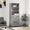 Image de Buffet Haut Sonoma Gris 69,5x34x180 Cm Bois D'ingénierie Vidaxl