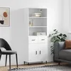 Image de Buffet Haut Blanc 69,5x34x180 Cm Bois D'ingénierie Vidaxl