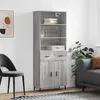 Image de Buffet Haut Sonoma Gris 69,5x34x180 Cm Bois D'ingénierie Vidaxl