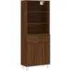 Image de Buffet Haut Chêne Marron 69,5x34x180 Cm Bois D'ingénierie Vidaxl