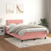 Image de Sommier À Lattes De Lit Avec Matelas Rose 120x200 Cm Velours Vidaxl