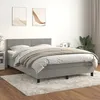 Image de Sommier À Lattes De Lit Et Matelas Gris Clair 140x190cm Velours Vidaxl