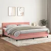 Image de Sommier À Lattes De Lit Avec Matelas Rose 200x200 Cm Velours Vidaxl