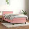 Image de Sommier À Lattes De Lit Avec Matelas Rose 90x190 Cm Velours Vidaxl