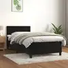Image de Sommier À Lattes De Lit Avec Matelas Noir 90x200 Cm Velours Vidaxl