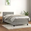 Image de Sommier À Lattes De Lit Et Matelas Gris Clair 100x200cm Velours Vidaxl