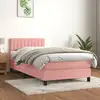 Image de Sommier À Lattes De Lit Avec Matelas Rose 100x200 Cm Velours Vidaxl