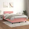 Image de Sommier À Lattes De Lit Avec Matelas Rose 120x200 Cm Velours Vidaxl