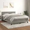 Image de Sommier À Lattes De Lit Et Matelas Gris Clair 140x190cm Velours Vidaxl
