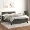 Image de Sommier À Lattes De Lit Et Matelas Gris Foncé 140x190cm Velours Vidaxl