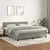 Image de Sommier À Lattes De Lit Et Matelas Gris Clair 160x200cm Velours Vidaxl
