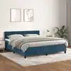 Image de Sommier À Lattes De Lit Et Matelas Bleu Foncé 180x200cm Velours Vidaxl