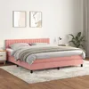 Image de Sommier À Lattes De Lit Avec Matelas Rose 180x200 Cm Velours Vidaxl
