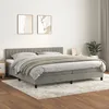 Image de Sommier À Lattes De Lit Et Matelas Gris Clair 200x200cm Velours Vidaxl