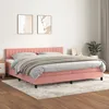 Image de Sommier À Lattes De Lit Avec Matelas Rose 200x200 Cm Velours Vidaxl