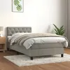 Image de Sommier À Lattes De Lit Et Matelas Gris Clair 80x200 Cm Velours Vidaxl