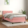 Image de Sommier À Lattes De Lit Et Matelas Rose 80x200 Cm Velours Vidaxl