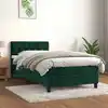 Image de Sommier À Lattes De Lit Avec Matelas Vert Foncé 90x190 Cm Vidaxl