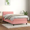 Image de Sommier À Lattes De Lit Avec Matelas Rose 90x200 Cm Velours Vidaxl
