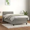Image de Sommier À Lattes De Lit Et Matelas Gris Clair 100x200cm Velours Vidaxl