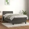 Image de Sommier À Lattes De Lit Avec Matelas Gris Foncé 100x200 Cm Vidaxl