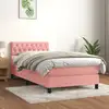 Image de Sommier À Lattes De Lit Avec Matelas Rose 100x200 Cm Velours Vidaxl