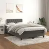 Image de Sommier À Lattes De Lit Et Matelas Gris Foncé 120x200cm Velours Vidaxl