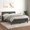 Image de Sommier À Lattes De Lit Et Matelas Gris Foncé 140x190cm Velours Vidaxl