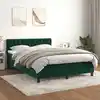 Image de Sommier À Lattes De Lit Et Matelas Vert Foncé 140x190cm Velours Vidaxl