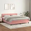 Image de Sommier À Lattes De Lit Avec Matelas Rose 160x200 Cm Velours Vidaxl