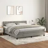 Image de Sommier À Lattes De Lit Et Matelas Gris Clair 180x200cm Velours Vidaxl