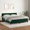 Image de Sommier À Lattes De Lit Et Matelas Vert Foncé 180x200cm Velours Vidaxl