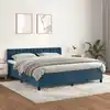 Image de Sommier À Lattes De Lit Et Matelas Bleu Foncé 180x200cm Velours Vidaxl