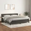 Image de Sommier À Lattes De Lit Et Matelas Gris Foncé 200x200cm Velours Vidaxl