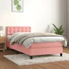 Image de Sommier À Lattes De Lit Et Matelas Rose 80x200 Cm Velours Vidaxl