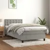 Image de Sommier À Lattes De Lit Et Matelas Gris Clair 90x200 Cm Velours Vidaxl