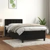 Image de Sommier À Lattes De Lit Avec Matelas Noir 90x200 Cm Velours Vidaxl
