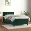 Image de Sommier À Lattes De Lit Avec Matelas Vert Foncé 90x200 Cm Vidaxl