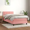 Image de Sommier À Lattes De Lit Avec Matelas Rose 90x200 Cm Velours Vidaxl
