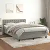Image de Sommier À Lattes De Lit Et Matelas Gris Clair 140x200cm Velours Vidaxl