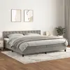 Image de Sommier À Lattes De Lit Et Matelas Gris Clair 200x200cm Velours Vidaxl