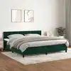 Image de Sommier À Lattes De Lit Et Matelas Vert Foncé 200x200cm Velours Vidaxl