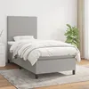 Image de Sommier À Lattes De Lit Avec Matelas Gris Clair 90x200 Cm Tissu Vidaxl