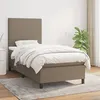 Image de Sommier À Lattes De Lit Avec Matelas Taupe 90x200 Cm Tissu Vidaxl
