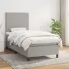 Image de Sommier À Lattes De Lit Avec Matelas Gris Clair 100x200cm Tissu Vidaxl